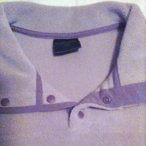 Fleece Pullover 32 Degrees Heat Women's M Lavender Mock Turtleneck Snaps Soft